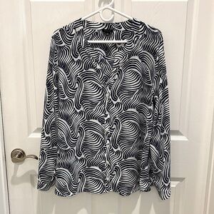 Ann Taylor Blue/White Swirl Blouse